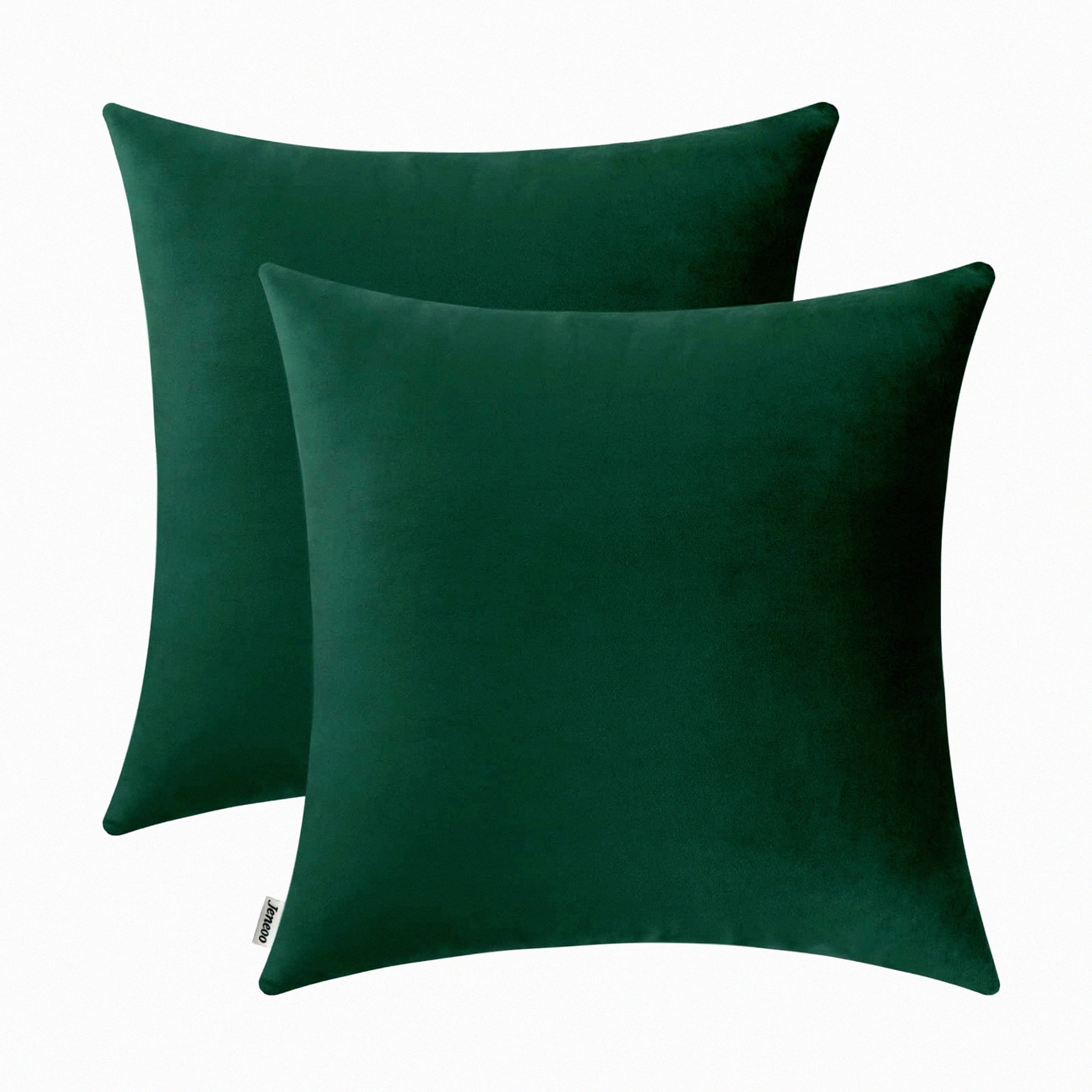 Luxury Plush Hunter Green Velvet Pillow Covers Set of 2 Soft Decorative Cushion Cases for Sofa Couch Bedroom 20x20 Inches Square Cozy Throw Pillows Walmart