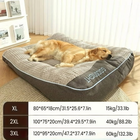 Luxury Plush Pet Sofa Bed - Non-Slip for Medium/Large Dogs & Cats - Soft Polyester Fill - All-Season Comfort - Golden Retriever Size