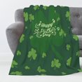 thumbnail image 1 of Luxury Plush St. Patrick''s Shamrock Blanket Clovers Green Gnome Leaf Saints Throw Blanket for Couch,Lightweight Soft and Warm Throws Blankets for Sofa Bed Living Room in Spring 40"x30", 1 of 6