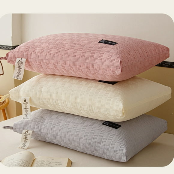 Luxury Polyester Pillow Core | High Loft Support | Thick Soft Bedding Pillow for Bedroom Guest Dorm | Breathable Cool Comfort | 42x70cm | 1 Pack | White Gray Pink