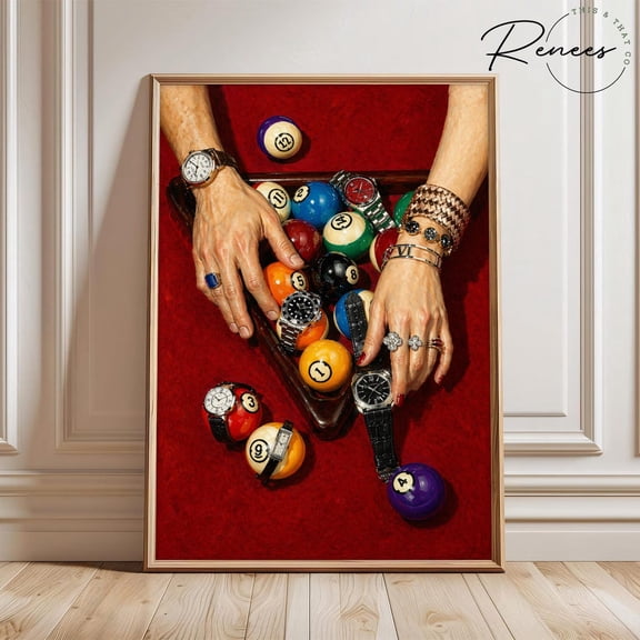 Luxury Pool Table Wall Art Billiards Modern Gambling Art Print Stylish Cue Sport Artwork Contemporary Man Cave Wall Art