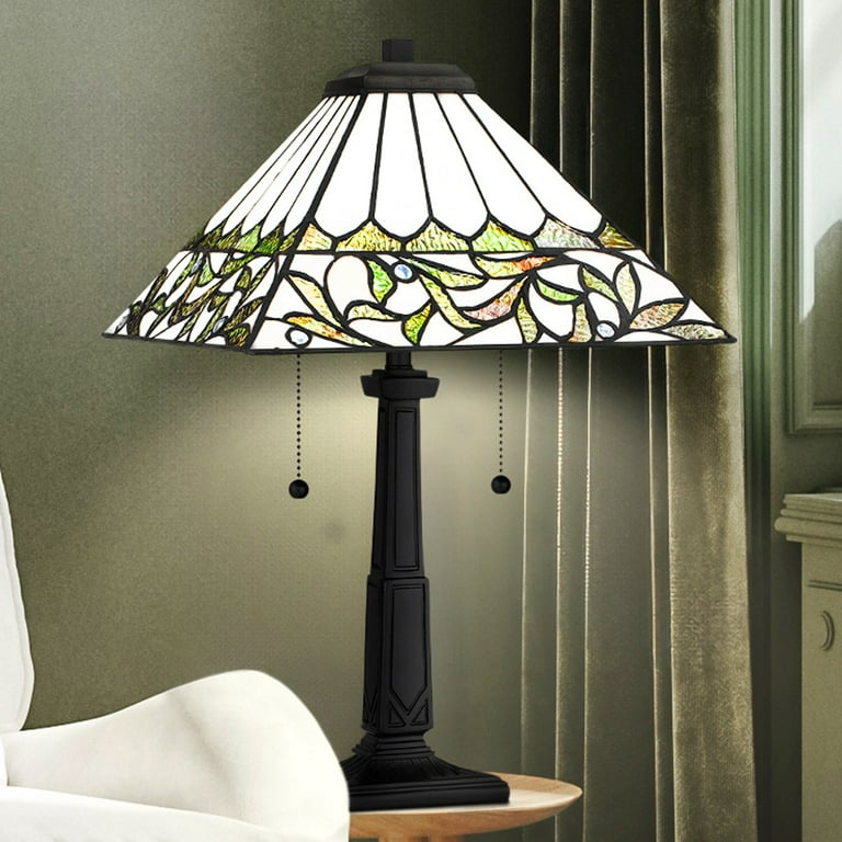 Luxury Posh Tiffany Table Lamp Matte Black UQL7007 Table Lamps by Urban Ambiance