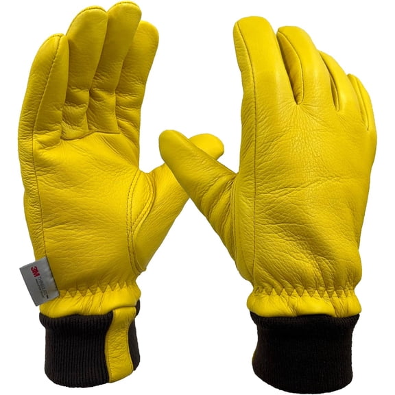 Luxury Premium Full Deerskin Leather Soft Winter Gloves, Extra Warm 100G 3M Thinsulate, Thermal Insulated (SD2211KW)