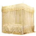 thumbnail image 1 of Luxury PrincessThree Side Openings Post Bed Curtain Canopy Netting Mosquito Net Bedding (L), 1 of 8