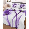 thumbnail image 1 of Luxury Purple Tulip Twin Size Down Alternative Comforter, Lightweight Comforter Quilt Bedding Set with Pillow Shams Watercolor Spring Rustic Floral All Seasons Bed Comforter Duvet Insert 68"x86", 1 of 7