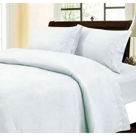 Luxury Quality 4 pc Sheet Set 600TC Egyptian Cotton White Solid Queen Size Pocket 21 Inch