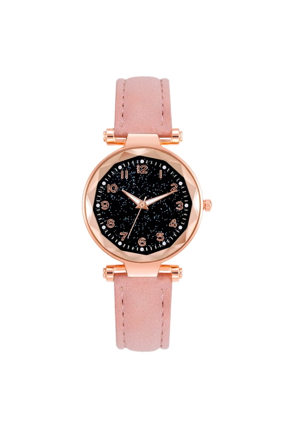 Luxury Quartz Watch Stainless Steel Dial Casual Bracelet Watch For Women Leather Strap Fashion Timepiece Gift