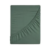 Luxury Queen Fitted Sheet Deep Pocket Queen Fitted Sheet, Soft, Cooling, Sateen Weave, Extra Long Staple Queen Size Fitted Sheet, Green