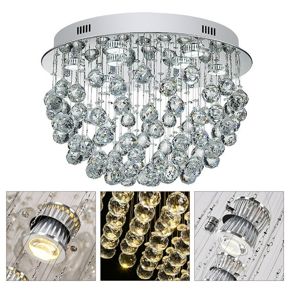 Luxury Raindrop Ceiling Lamp Chandelier Lighting K9 Crystal Pendant Light Round for Living Rooms, Bedrooms