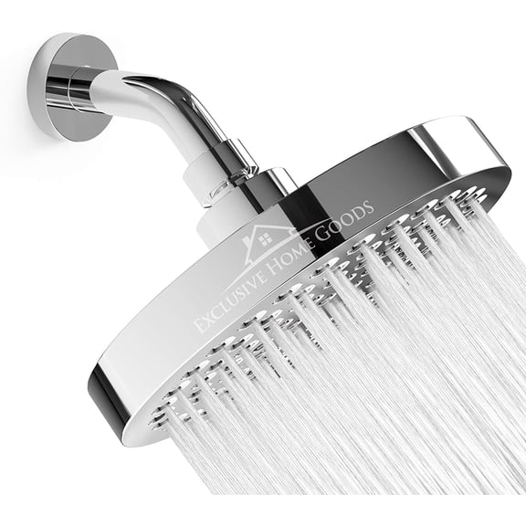 Luxury Rainfall Shower Head - High-Pressure showerhead Jets, rain shower head Ant-Clog Silicone Nozzles (1.8 GPM, Deluxe Chrome)