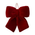 thumbnail image 1 of Luxury Red Velvet Christmas Bow Ornament, Large 3D Decorative Holiday Pendant, Traditional Velvet Tree Bow for Wreaths, Garlands & Home Décor, 8 Inch, Wine, Bow, 1 of 8