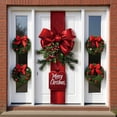 thumbnail image 1 of Luxury Red Velvet Christmas Door Cover - 70.87in x 35.43in - Holly Berries & Bow - Reusable Holiday Decor for Front Door,Garage Door,Wall - Easy Install - Festive Christmas Decorations, 1 of 7