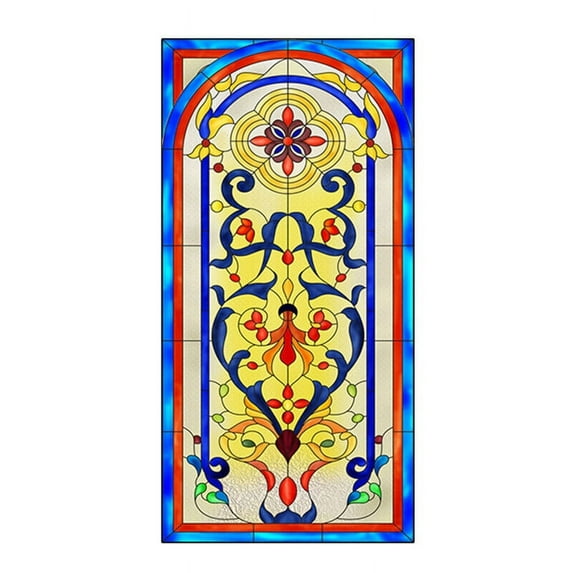 Luxury Retro Frosted Privacy Static Stained Church Window Film PVC Opaque Decors