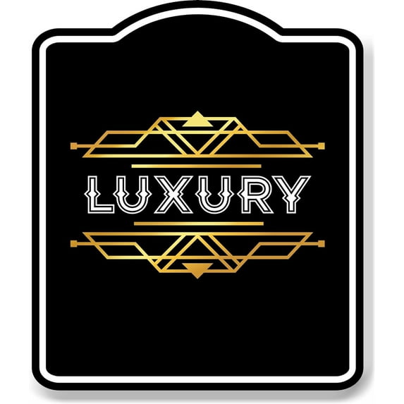 Luxury Retro Geometric Ornaments BLACK Aluminum Composite Sign 8.5''x10''