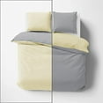 thumbnail image 1 of Luxury Reversible Duvet Cover 3 Piece, 600 Thread Count, Quilt Comfortor Cover, Easy Care Soft and Luxury, Queen Size - Light Gray & Ivory Solid., 1 of 4
