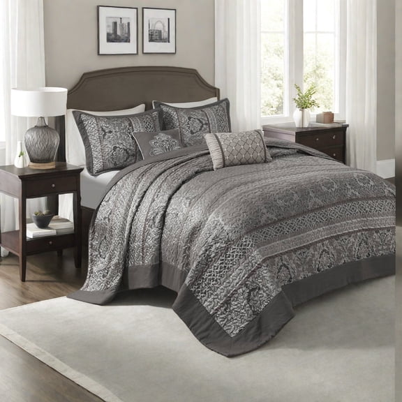 Luxury Reversible Jacquard Bedding Sets Queen Size Polyester Modern Elegance for Home Dcor