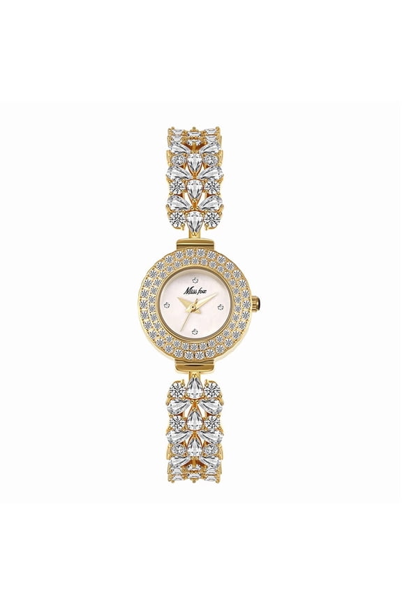 Luxury Rhinestone Accented Women's Quartz Wrist Watch - Stylish Timepiece - Water Resistant, Precise Timekeeping, Elegant Design