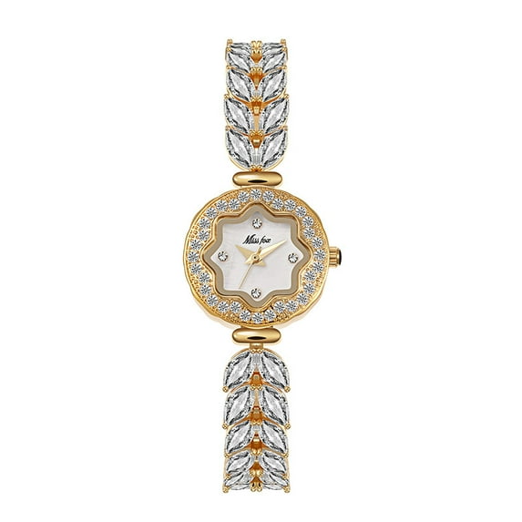 Luxury Rhinestone Accented Women's Quartz Wrist Watch - Stylish Timepiece - Water Resistant, Precise Timekeeping, Elegant Trendy Design