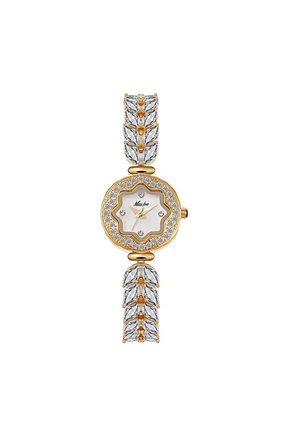 Luxury Rhinestone Accented Women's Quartz Wrist Watch - Stylish Timepiece - Water Resistant, Precise Timekeeping, Elegant Trendy Design