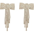 thumbnail image 1 of Luxury Rhinestone Bow Earrings for Women Sparkly Dangle Chandelier Earrings Lightweight Cubic Zirconia Crystal Bowknot Bridal Jewelry Wedding Prom Party Statement Earring, 1 of 10