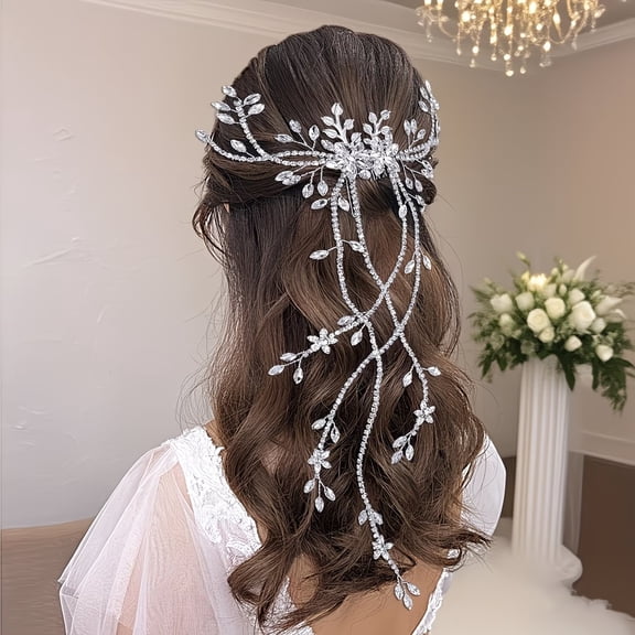 Luxury Rhinestone Bridal Hair Comb - Elegant Wedding Tiara Hair Accessory for Brides and Bridesmaids