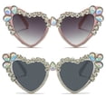 thumbnail image 1 of Luxury Rhinestone Heart Sunglasses for Women Sparkling Crystal Love Sun Glasses Bling Party Festival Sunglasses, 1 of 5