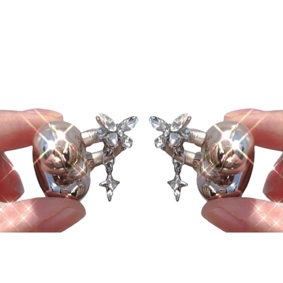 Luxury Rhinestones Butterfly Ear Jewelry Detachable Headphone Clip For Stylish Open Ear Accessories
