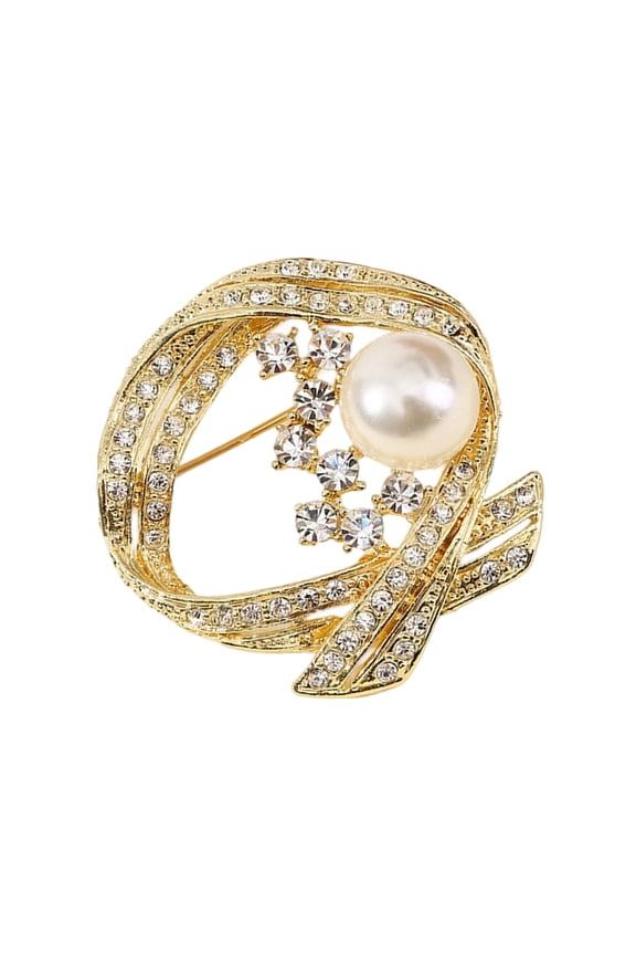 Luxury Rhinestones Pearls Brooch Pin for Formal Daily Wear Stylish Alloy Jewelry Accessory