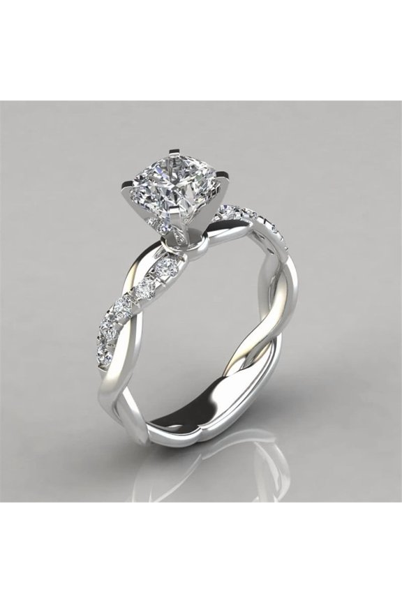 Luxury Rhinestones Rings for Women Men Korean Romantic Shiny Zircon Cross Lovers' Ring