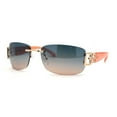 thumbnail image 1 of Luxury Rimless Art Deco Metal Chain Arm Fashion Sunglasses Gold Peach, 1 of 4