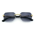 thumbnail image 1 of Luxury Rimless Beveled Rectangle Lens Jaguar Metal Figurine Arm Sunglasses Gold Black - Smoke, 1 of 8