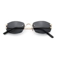 thumbnail image 1 of Luxury Rimless OG Fancy Narrow Oval Metal Rim Hustler Fashion Sunglasses Gold - Black, 1 of 10