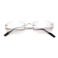 thumbnail image 1 of Luxury Rimless OG Fancy Narrow Oval Metal Rim Hustler Fashion Sunglasses Silver - Grey Clear, 1 of 10