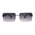 thumbnail image 1 of Luxury Rimless Rectangle Slim Rectangle Sunglasses Black Smoke, 1 of 4