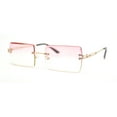 thumbnail image 1 of Luxury Rimless Showy Hustler Rectangle Metal Rim Sunglasses Gold - Pink Yellow, 1 of 4