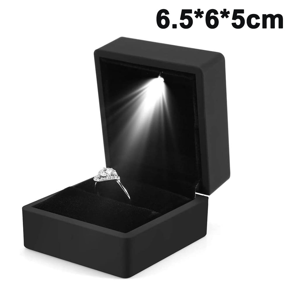 Woodstorming — Engagement ring box - rotating diamond shape walnut wood ring  box by Woodstorming