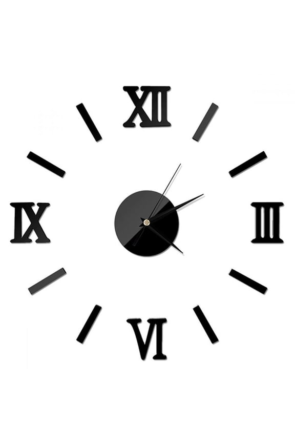 Luxury Roman Numerals Large Hands Modern DIY Frameless 3D Big Mirror Surface Effect Wall Clock Watches Home Decoration Self-Adhesive Wall Sticker Decor