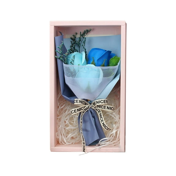 Luxury Rose Soap Bouquet Gift Box - 5 Piece Handmade Soap Roses Valentine's Day Gift for Her, Wedding Decoration, Anniversary Present with Ribbon Wrap