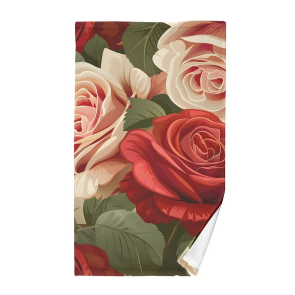 Luxury Roses Flower Cotton Face Towels Absorbent Hand Towel Soft Bathroom Towel for Kitchen Hotel Decoration