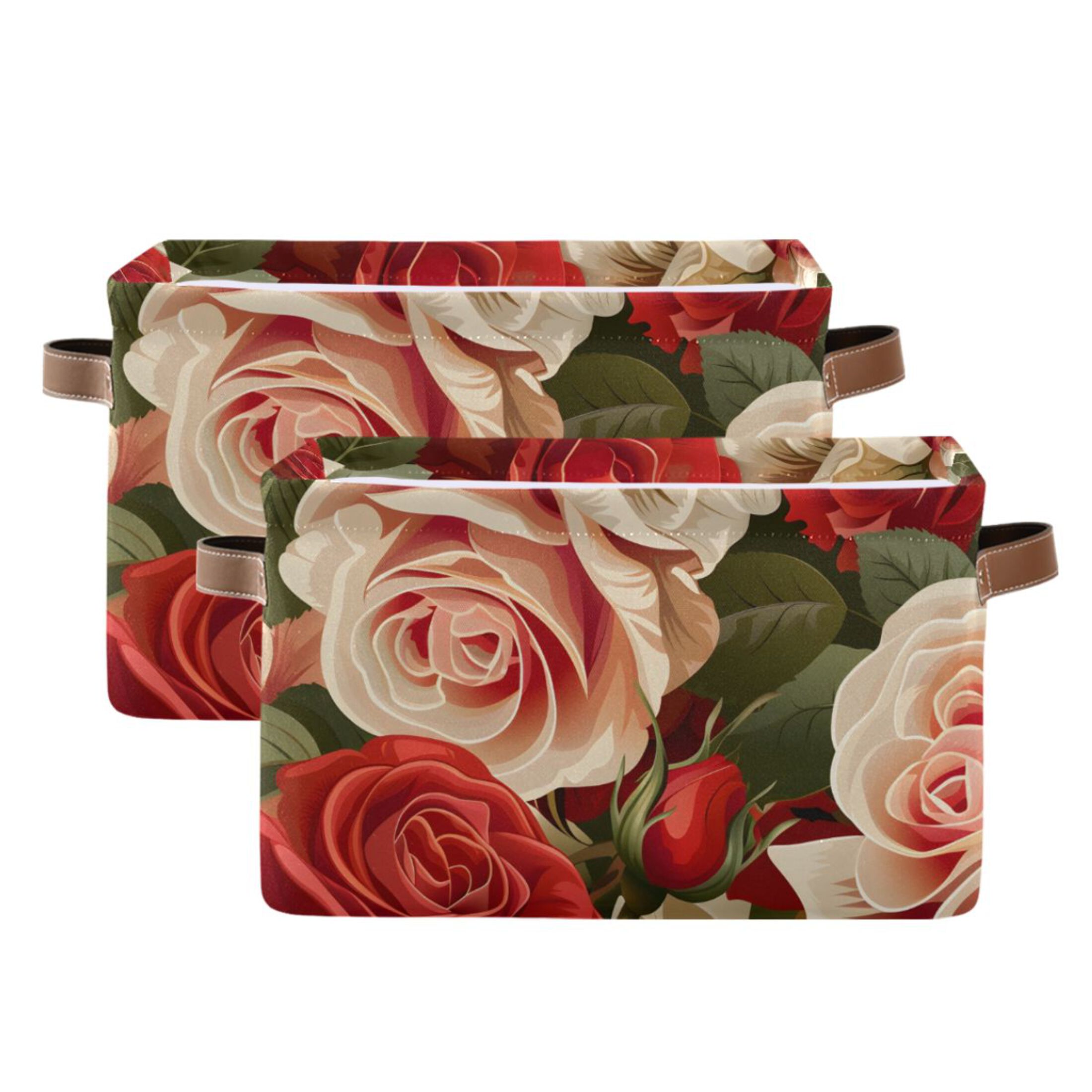 Luxury Roses Flower Storage Basket Large Foldable Storage Bin Laundry ...