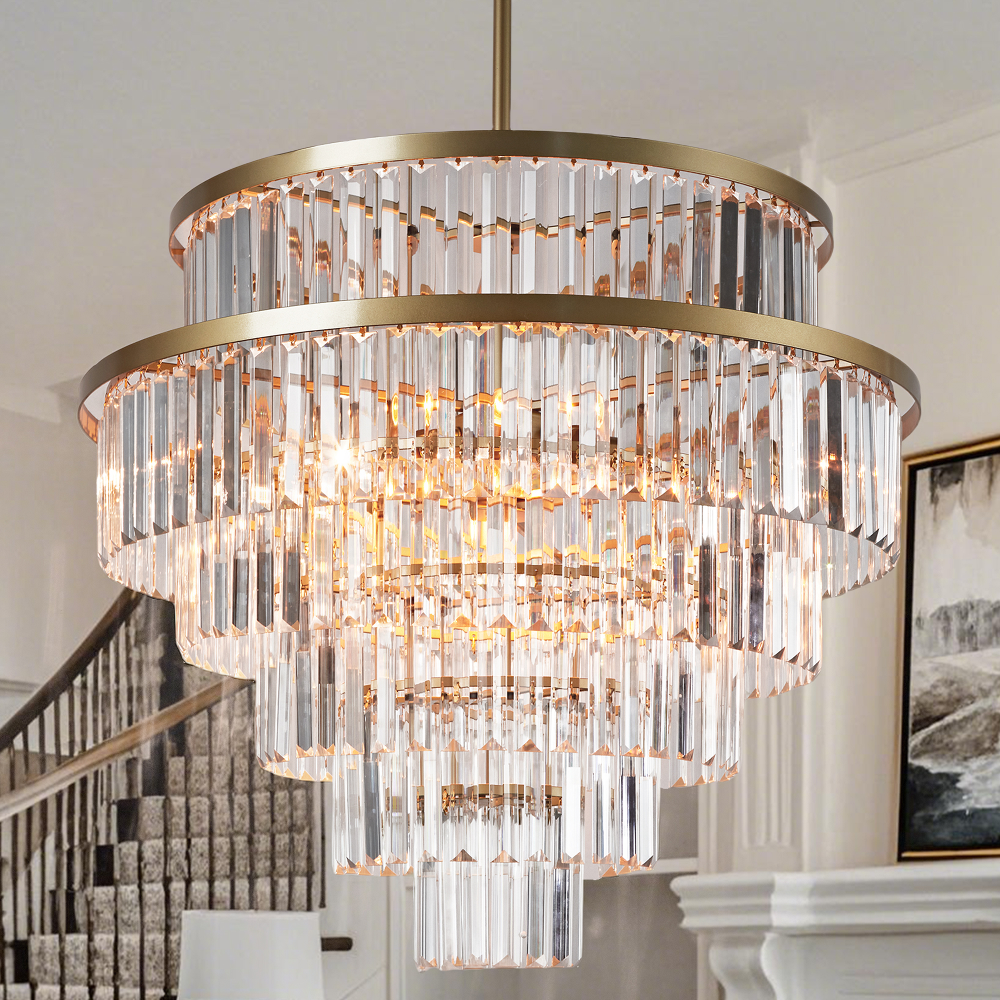 6-Pack 2.5" AAA Cut Lead Crystal Prisms – Chandelier Parts, Brass Hooks, 30% Lead