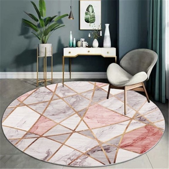 Luxury Round Carpet Simple Nordic Living Room r Carpet Non-slip Floor Mat Computer Chair Mat Bedroom Bedside Lounge Rug