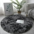 thumbnail image 1 of Luxury Round Fluffy Area Rugs for Bedroom Room Nursery, Super Soft Anti-Skid Circle Rug Cute Shaggy Carpet for Children Living Room, Dark Gray 2x2ft, 1 of 7