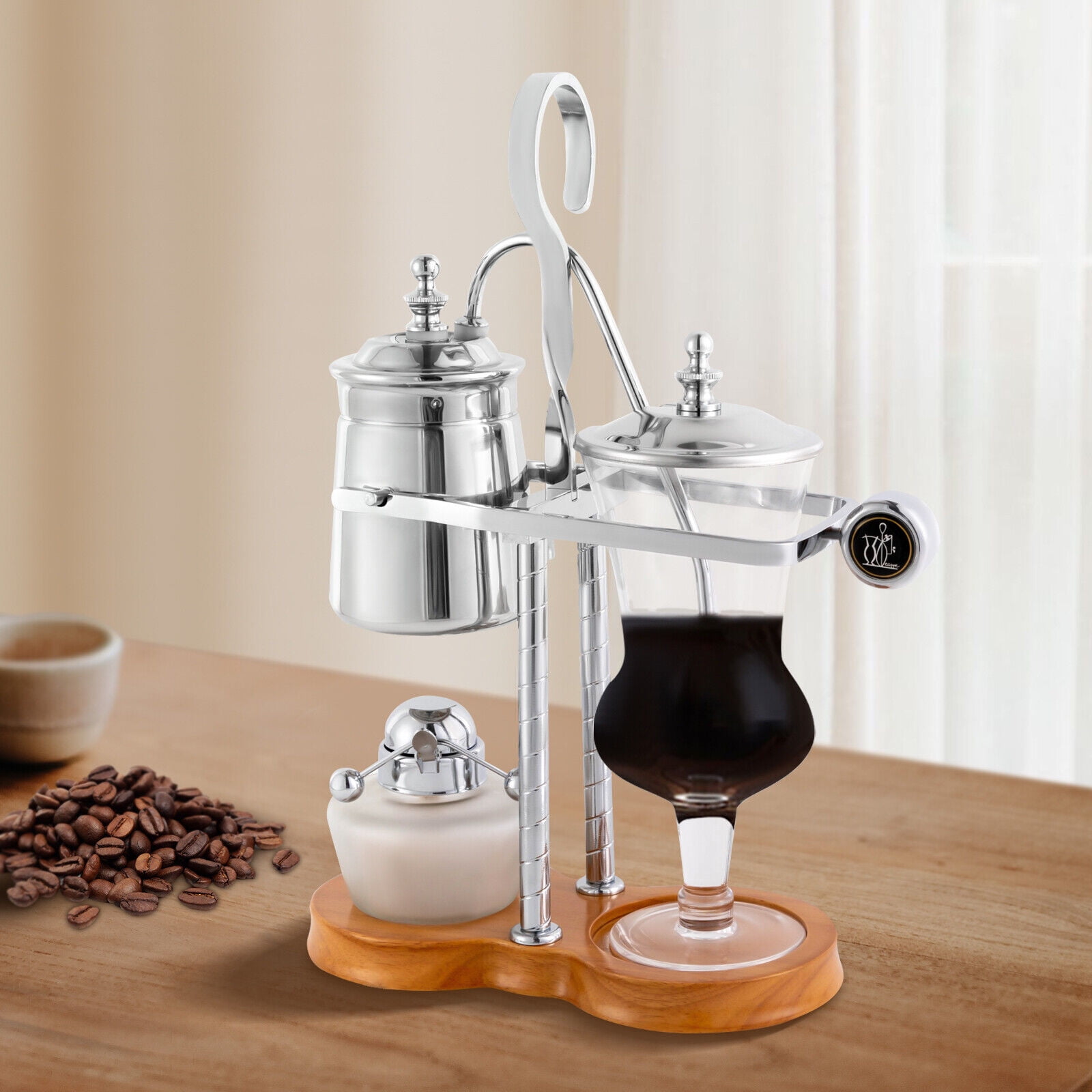 LUOSHALIYA Belgian Belgium Luxury Royal Family Balance Syphon Siphon Brewer  Coffee Maker, Multi-function Coffee Making Machine with Large Capacity