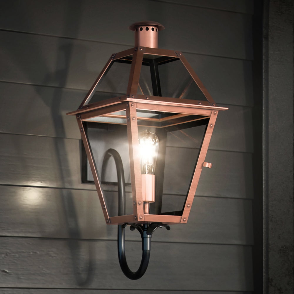 Luxury Rustic Wall Sconce, Large Size: 20.5H x 9.5"W, with Tudor Style Elements, Rustic Copper Finish, UQL1371 from the Paris Collection by Urban Ambiance