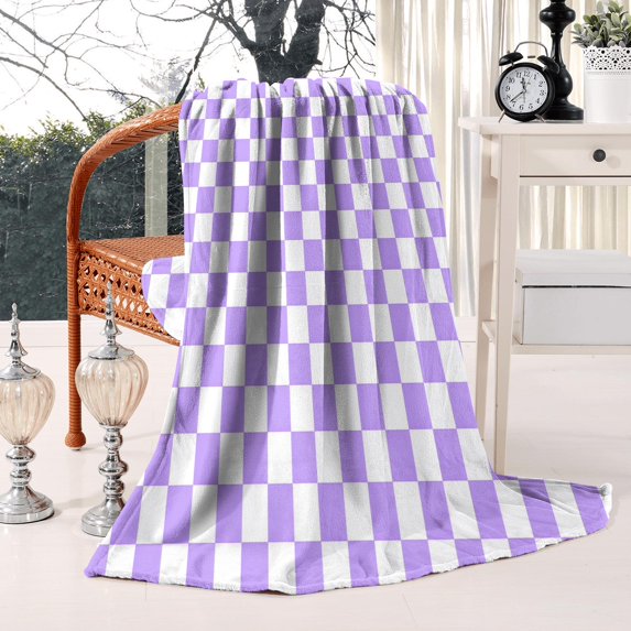Luxury Sage Green Checkered Throw Blanket - Cozy & Warm Bed Throw Blanket for Sofa Chair Couch - Couch Blanket for Camping Picnic Travel - 50x60in Lightweight Bed Blanket