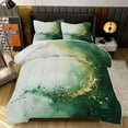 thumbnail image 1 of Luxury Sage Green Cream Gold Comforter Set Twin Size Bedding Set For Travl Bedroom Decor Quilt With 2 Pillow Cases, 1 of 5