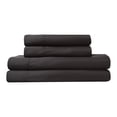thumbnail image 1 of Luxury Satin 100 Percent Polyester Solid Sheet Set, Full, Black, 1 of 4