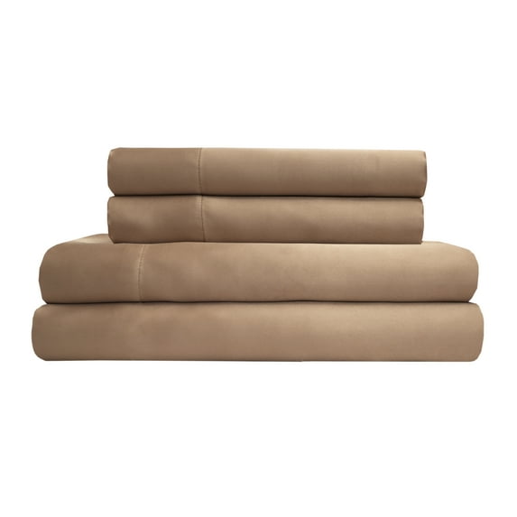 Luxury Satin 100 Percent Polyester Solid Sheet Set, King, Gold