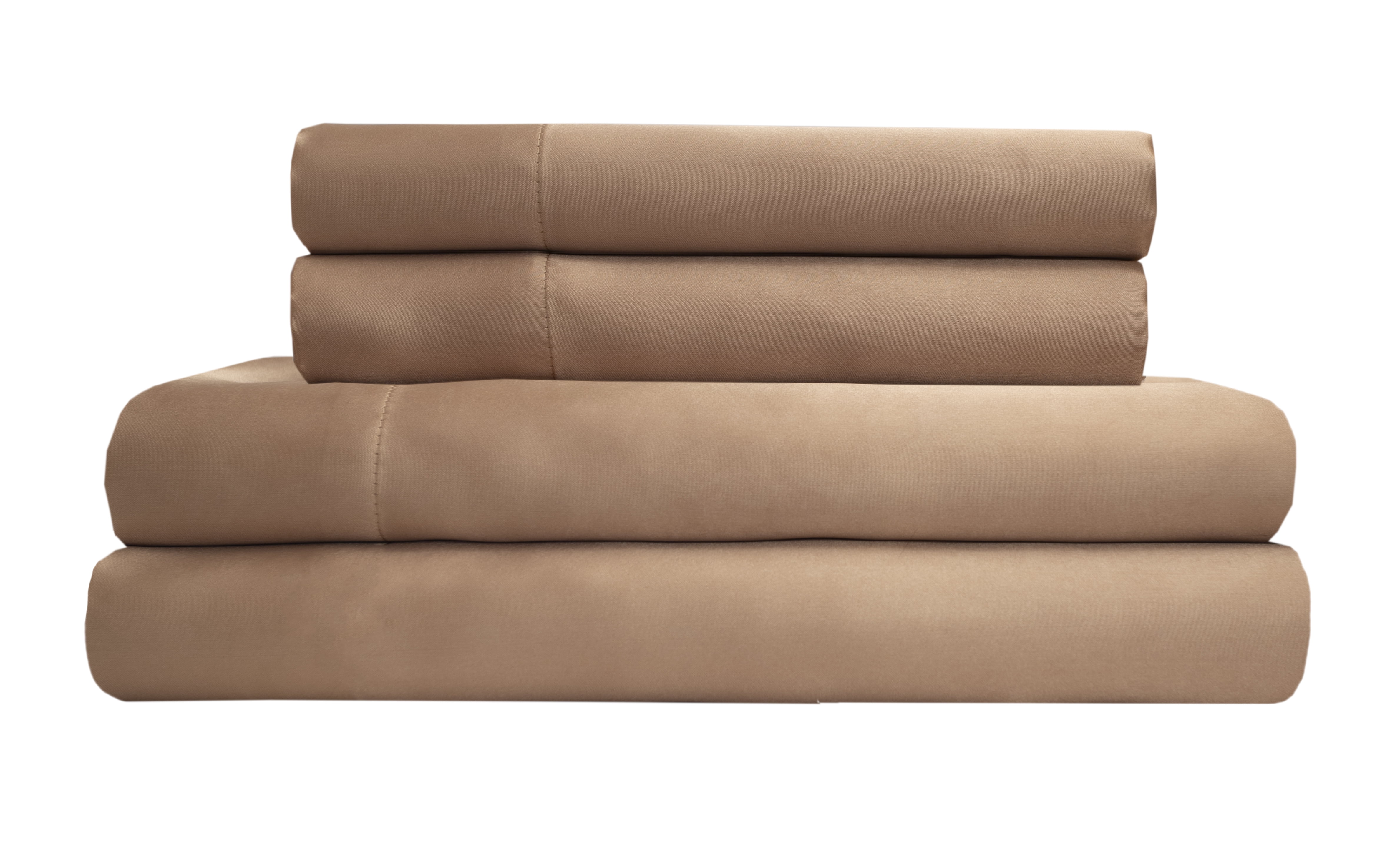Twin Gold Satin Polyester Microfiber Sheet Set